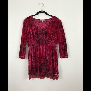 Crimson velvet top